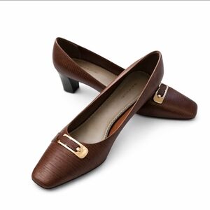 Naturalizer Galaxy Tan Lizard Print Vintage Classic Corpcore Business Y2K Sz 9